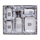 Un conjunto de accesorios de baño con estilo, material saludable y respetuoso con el medio ambiente, cómodo de tocar, con estilo, puede comprarlo para su propio uso o como regalo para sus amigos, colegas, padres, hombre / novia, para que sea perfecto para su gente importante. regalo.