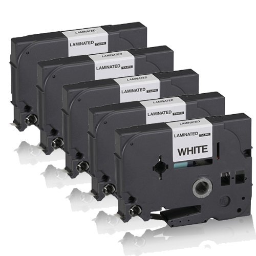 5x Schriftband kompatibel für Brother P-Touch TZ221 TZE-221 P-Touch 1000 P-Touch 1000BTS P-Touch 1000F P-Touch 1005BTS P-Touch 1005F P-Touch 1005FB P-Touch 1010 P-Touch 1080 P-Touch 1090 Schriftband 9MM x 8M