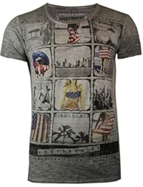 trueprodigy Casual Herren Marken T-Shirt mit Aufdruck, Oberteil cool und stylisch mit V-Ausschnitt (kurzarm &...