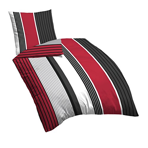 Preisvergleich Produktbild Castell 0060645 Bettwäsche-Set, Satin, 155x220x0,3 cm, Rot