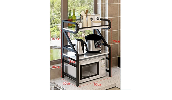 Kitchen Shelves Wood And Metal For Microwave Oven Induction Cooker Rice Cooker Oven Storage Shelf Color A2 Amazon Co Uk Home Kitchen