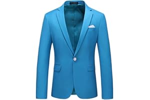 YOUTHUP Blazer para Hombre Slim Fit 1 Botón Chaqueta de Traje de Hombre Negocio Boda Blazers