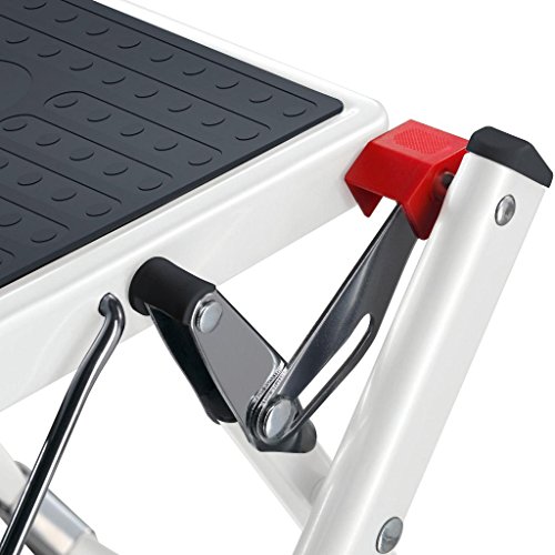 Hailo Mini 2-Stufen Stahl Klapptritt bis 150 kg Stehleiter mit breiten Stufen bis zu 225 cm Arbeitshöhe - 2