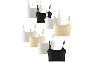 MANJIAMEI 8er Pack Sporttrainings-BH für Mädchen von 8 bis 14 Jahren Baumwolle Bügellos Unterwäsche Erster BH