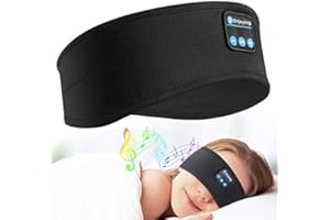 APSOJOY Casque Sleep, Headband Wireless V5.0 Bluetooth Headphones, Haut-parleurs stéréo HD Ultra-Minces intégrés, Convient pour Le Sport/Yoga/Fitness Y5