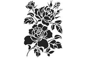 Ideen mit Herz Pochoir en plastique laser DIN A4 | Idéal pour la décoration textile, la décoration murale, les fenêtres, le papier, le scrapbooking, les enfants (roses)