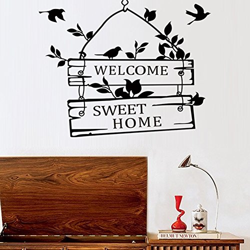 Abziehbare Wandtattoos Schlafzimmer Wohnzimmer Büro Kunst Wandstickers Aufklebers Sweet Home - 5