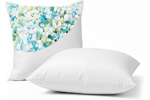 TT ThreadTrade Shredded Memory Foam Cushion Inserts, Supportive Pillow Fillers for Sofa, Bed & Chairs, Adjustable, Breathable, Long-Lasting Comfort (White) (Pack of 2) (20inch)