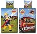 Produktbild Character World Wende Bettwäsche Feuerwehrmann Sam, 135 x 200 cm 80 x 80 cm, 100% Baumwolle, 2 Motive auf Einer Bettwäsche (100% Baumwolle Biber/Flanell)