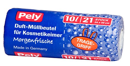 pely 5566 Duft-Müllbeutel für Kosmetikeimer "Morgenfrische", mit Tragegriff, 10 Liter, 21-Stück