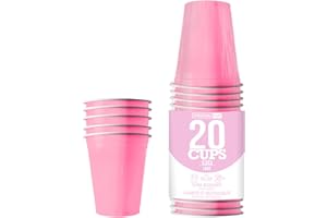 ORIGINAL CUP Paquete de 20 tazas de color rosa pastel originales oficiales | Vasos Americanos Rosa Pastel 53cl | Beer Pong | Vasos de plástico reutilizables | Lavado a mano ya máquina | OriginalCup®