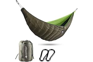 AYAMAYA Couverture Dessous de Hamac Camping, Couverture de Couette de Camping, Hammock Underquilt, Tapis de Hamacs en Coton, Chaud, Ultra-léger, Coupe-Vent, Garder au Chaud pour Voyage