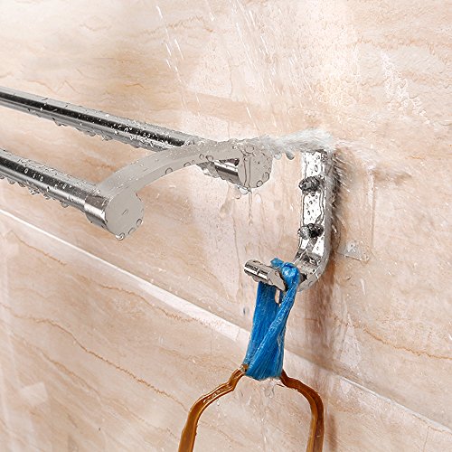 cathaybest Badezimmer Wand montiert Badezimmer Handtuch Handtuchstange Aufbewahrung Rack Aluminium - 4