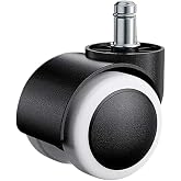 Sandofis Ofis Koltuğu Tekerleği,Siyah Beyaz,50 mm, Pim &Ccedil;apı 11 mm,Evrensel Değiştirilebilir Mobilya Tekerlekleri,