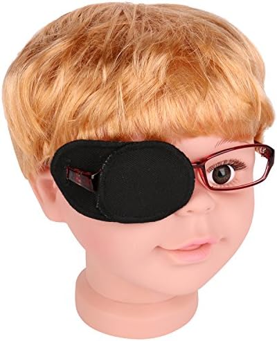 Pure Cotton Amblyopia Eye Patch For Glasses, Treat Lazy Eye,Amblyopia And Strabismus, Eye Patch For Children, Regular Size Black