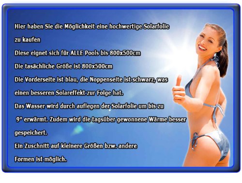 Miganeo® 8×5 m Premium Solarplane schwarz/blau Poolheizung rechteckig für Pool - 6