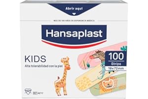 Hansaplast Apósitos para heridas infantiles I Apósitos impermeables, Delicados con la piel, Indoloros al retirar, De animales, 100 unidades