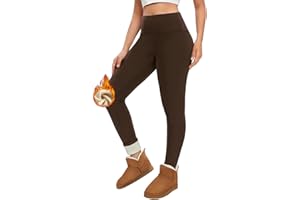 Voqeen Mujer Leggings Termicos de Forro Polar Invierno Pantalones Ajustados de Sherpa Cintura Alta Cálidos Mallas Gruesos y Suaves Leggins Deportivo Controlan Barriga Calentador Elástico Medias Casual