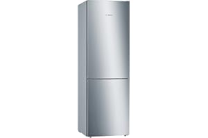 Bosch KGE36ALCA Serie 6, Frigorifero combinato da libera installazione, LowFrost, Cassetti VitaFresh, Tecnologia Inverter Intelligente, Acciaio, 186x60 cm