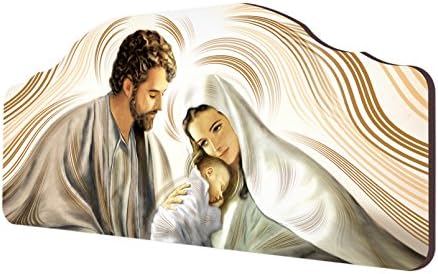 Nativity Design Headboard, 42x92 cm , Grey, Carved Panel