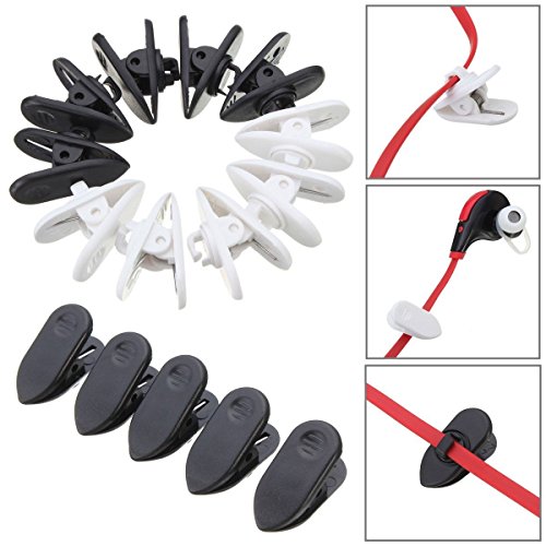 MagiDeal 10x Kopfhörerkabel Halter Headset Headphone Kabel Halter Schnur Drahtbügel Klemmhalter Veranstalter - 3