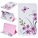 Produktbild Roreikes Samsung Galaxy Tab E 8.0 T375/T377 Hülle, Blumenmuster Muster TPU Leder Flip Magnetverschluss Wallet Kreditkarte ID Card Slots Magnetic TPU Leder Beschützer Tasche Hülle Etui Schale mit Standfunktion Weich TPU Innere Hülle Case leder Flip Beschützer Haut Schutzfolie Case für Samsung Galaxy Tab E 8.0 T375/T377