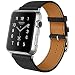 Produktbild MroTech kompatibel für iWatch Armband 42mm 44mm Watch Band Leder schwarz Uhrenarmband Echtleder Lederarmband Ersatz für iWatch Series 4 Series 3 Series 2 Series 1 (42 mm / 44 mm Single Loop-Schwarz)