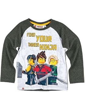 Lego Ninjago Kollektion 2017 Langarmshirt 98 104 110 116 122 128 134 140 Shirt Jungen Neu Top Weiß-Grau