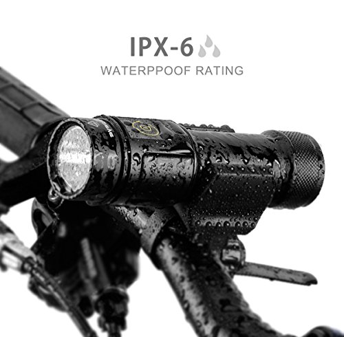 Fahrradlicht Taschenlampe CREE LED Frontlicht Set 152 Lux (1000LM) für Outdoor Sports,Fahrrad 4 Licht Stufen inkl. 26650 Li-Ion wiederaufladbar Akku (3,7V, 4800mAh) - 2