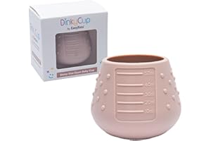 EasyTots DinkyCup 50ml | Open Re-Balancing Baby Cup | BPA Free Silicone | Use from 4 to 18 Months | Extra Small for Tiny Hands and Mouths | Perfect Weaning Sippy Cup (Mauve, 1 Pack)