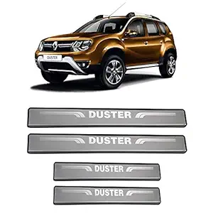 PRIKNIK Car Footstep Door Sill Plate Stainless Steel Non-Led Compatible with Renault Duster