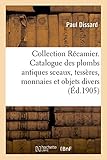Image de Collection Récamier. Catalogue des plombs antiques sceaux, tessères, monnaies et objets divers