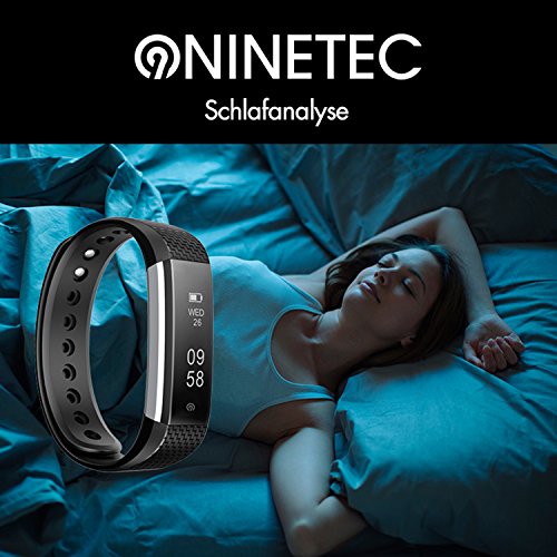 NINETEC Smartfit F3/F3HR Fitness Tracker mit Pulsmesser Sport Armband Schrittzähler Aktivitätsarmband Fitnessarmband Sportuhr mit Schlafanalyse Kalorienanalyse SMS Anrufe - 4
