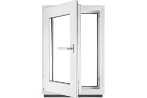 GENERIC Fenêtre en PVC blanc double vitrage 4/24/4 LxH 55 x 70 cm d'ouverture Gauche Toutes les tailles 550 x 700 mm Oscillo-battant 1 vantail - BauPlaza