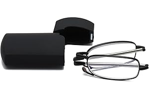 ‎HUBEYE Hubeye Faltbare Lesebrille aus Edelstahl Mini Anti-Blau Sehhilfe für Herren und Damen Lesehilfe mit Hartschalen-Etui 2.50