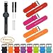 Produktbild Garmin Forerunner Serie Smart Watch Ersatz Armbänd (3 Pack), iFeeker Luftloch Art weiche Silikon Bügel Ersatz Uhrenarmband mit Freiem Installation Swerkzeuge und Böckchen Adapter Gemeinsame Entwickelt für Garmin Forerunner 220/230/235/630/620/735XT Sport GPS-Laufuhr Zubehör Uhrenarmband (Rot + Rosarot + Orange)
