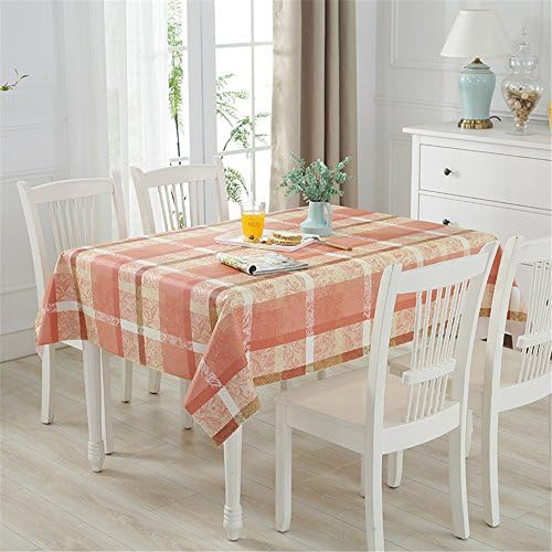 QsyyHome Hotel Restaurant Home Rectangle/Square Waterproof Anti-oil Anti-Hot Disposable Coffee Orange Tablecloth Conference Banquet Approx 53x70inch / 135x180cm