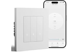 BSEED Smart Zigbee Rolladenschalter, Smart Jalousie Schalter Unterputz Kompatibel mit Alexa/Google Home/Tuya, Rolladen Zeitschaltuhr mit PC Rahmen, Benötigt Nullleiter & Zigbee-Gateway, Weiß