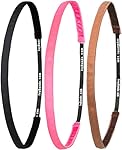 Ivybands &reg; | Das Anti-Rutsch Haarband | 3-er Pack | Schwarz Superthin, Pink, Cappucino Braun, 1cm breites | IVY003 IVY214 IVY234