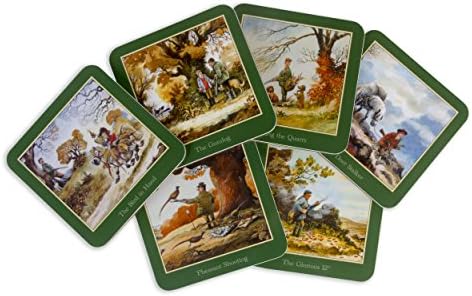 6 Thelwell Shooting Coasters. From his iconic sporting prints. British made.