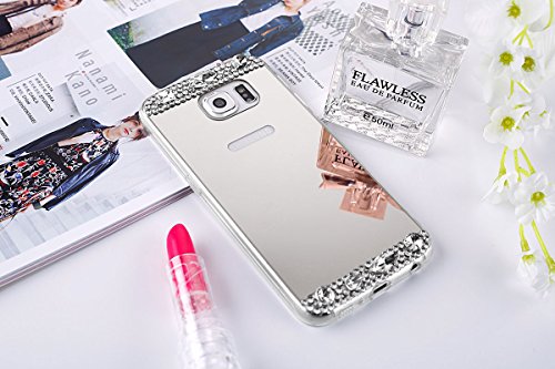 Galaxy S7 Hülle,Galaxy S7 Schutzhülle,Galaxy S7 Case,ikasus® [Bling Glitzer Kristall Strass Diamant Spiegel Hülle] Galaxy S7 Silikon Hülle,Glänzend Glitzer Kristall Strass Diamanten Überzug Mirror Spiegel Muster Stoßdämpfend TPU Silikon Schutz Handy Hülle Case Tasche Silikon Crystal Case Schutzhülle Etui Bumper für Samsung Galaxy S7 – Silber - 8