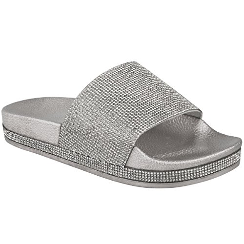 sparkly slip on sandals