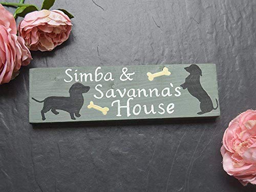Personalised Wooden Dog Sign | Puppy | Kennel | Name Plaque | Bed | Food Bowl | Dachshund | Sausage Dog | Lead Sign | Pet | Pet Memorial Sign | Gift