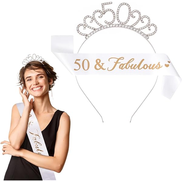 CAVETEE Set Corona E Fascia Regina Di Compleanno - Tiara Con Strass Argento + Fascia Glitterata 'Birthday Queen' - 3