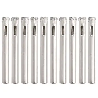 Generic 10Pcs 6mm Diamond Coated Core Drill Bits Hole Saw Glass Tile Ceramic Marble -Y103