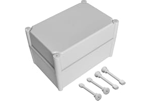 LeMotech Scatola di derivazione impermeabile IP67, scatola elettrica in plastica ABS, alloggiamento antipolvere per elettronica, scatola di collegamento per progetti fai da te, grigio, 280 x 190 x 180