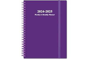 HEVEBOIK 2024-2025 Planner - A5 Weekly & Monthly Planner & Journal to Track Goals, July 2024 - June 2025, 6.4" x 8.5" with Flexible Cover, Tabs, Strong Twin-Wire Binding, Inner Pocket, Purple