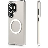 Galaxy S25 Ultra i&ccedil;in Magsafe İle Uyumlu Kılıf Şarj &Ouml;zellikli Cam Arka Y&uuml;zey TPU Youngkit Kapak Şeffaf