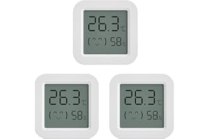 CHATTHEN eMylo Termometr pokojowy Bluetooth, higrometr Tuya WiFi, cyfrowy czujnik wilgotności wewnętrznej, z inteligentną aplikacją i nagrywaniem danych, współpracuje z Alexa Google Home, wymagany jest bramka Bluetooth (3 sztuki)