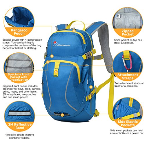 Mardingtop 15L Trinkrucksack Wasserdicht Fahrradrucksack Fahrrad Schulter Rucksack,45X19X12cm - 3